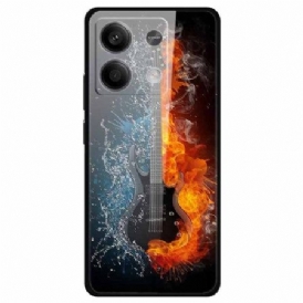 Skal Xiaomi Redmi Note 13 5g Telefonfodral Gitarr Av Härdat Glas Av Is Och Eld