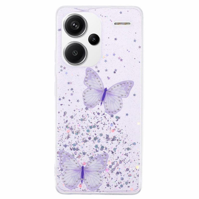 Skal Xiaomi Redmi Note 13 Pro Plus 5g Telefonfodral Glitterfjärilar