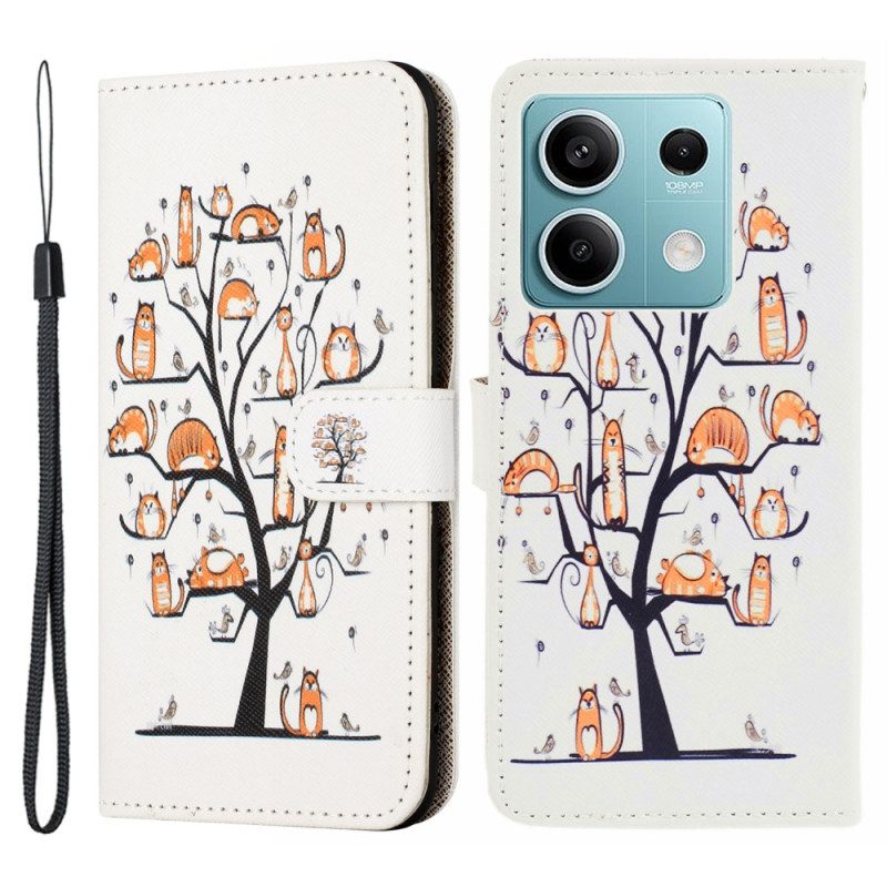 Skyddsfodral Xiaomi Redmi Note 13 4g Katter Och Lanyard Tree