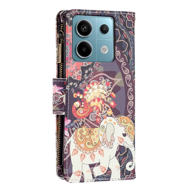 Skyddsfodral Xiaomi Redmi Note 13 Pro 4g Tribal Elephant Wallet Med Rem