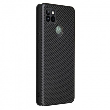 Folio-fodral För Moto G9 Power Läderfodral Silicon Carbon