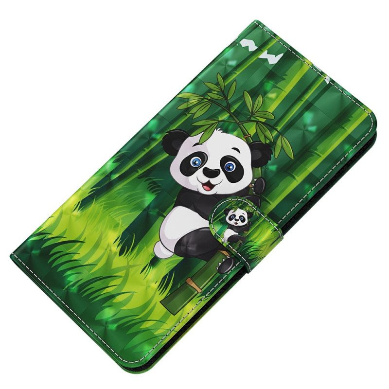 Folio-fodral För Oppo A94 5G Panda Med Snodd