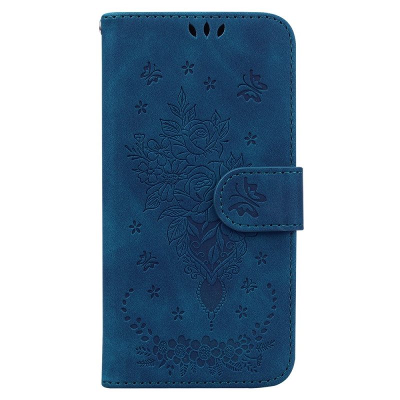 Fodral För Oppo Reno 12f 5g Fjärilar Och Blommönster