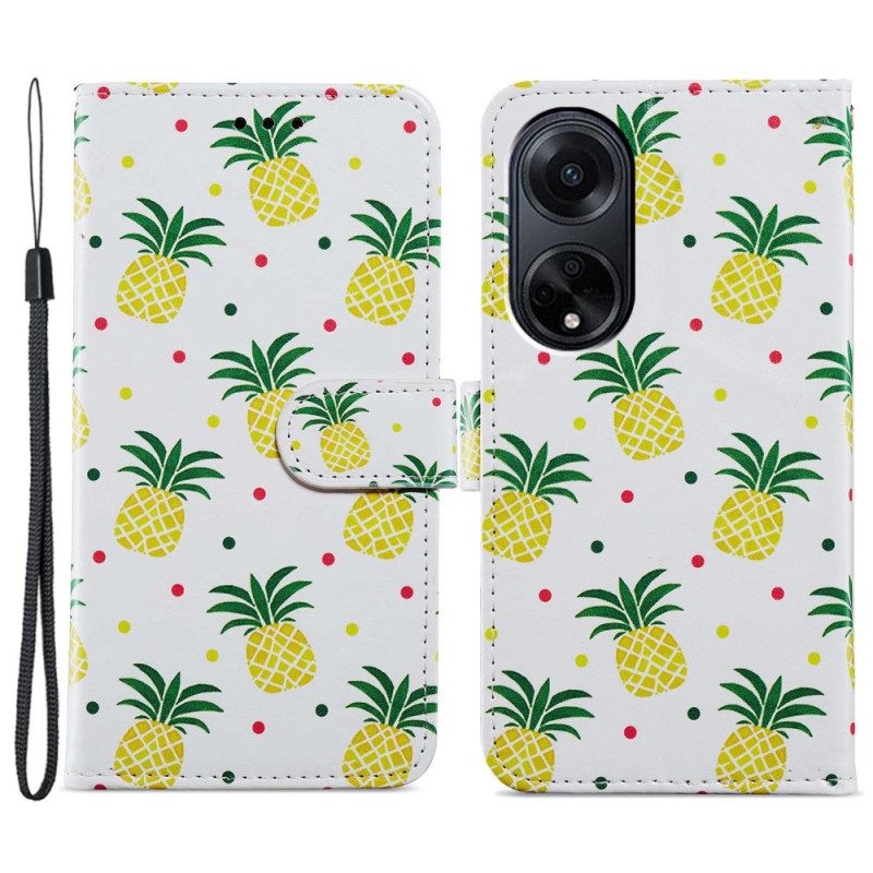 Fodral Oppo A98 5g Ananas Med Rem