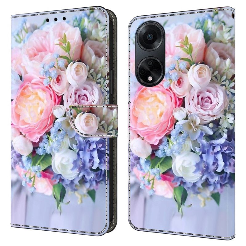 Fodral Oppo A98 5g Färgglada Blommor