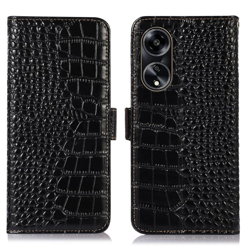 Fodral Oppo A98 5g Khazneh Crocodile Style Rfid Blockering