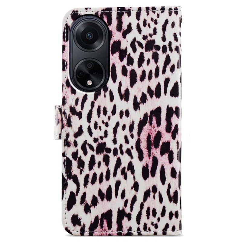 Fodral Oppo A98 5g Leopardmönster Med Rem