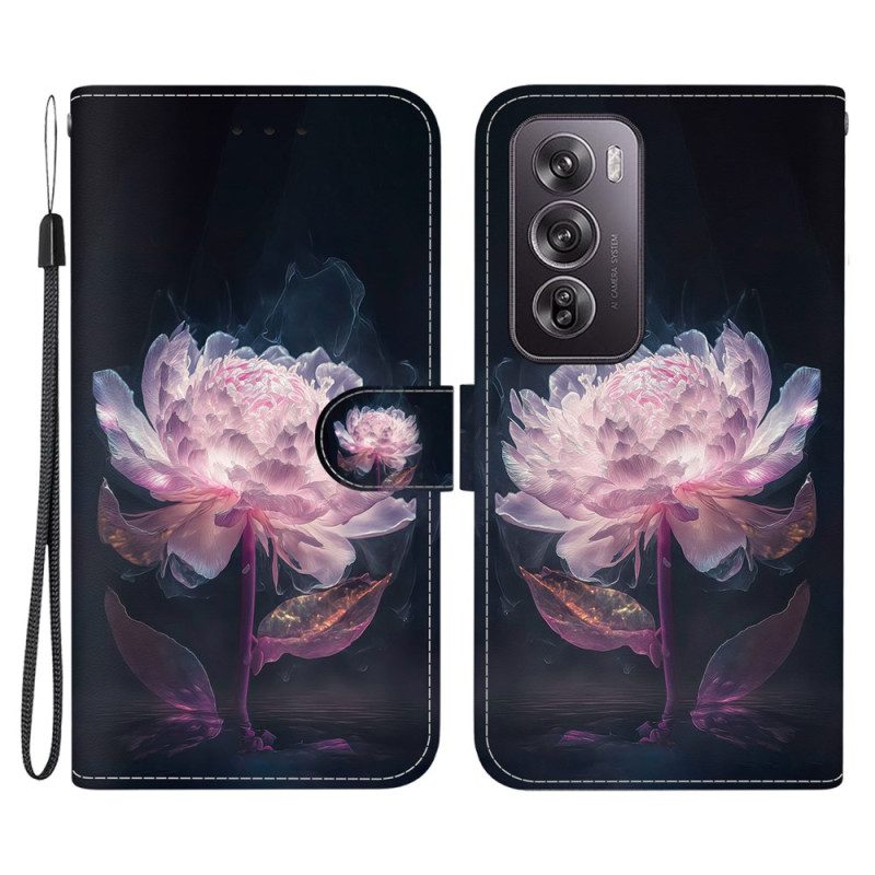 Fodral Oppo Reno 12 Pro 5g Lila Pion Med Rem