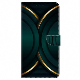 Läderfodral Oppo A98 5g Telefonfodral Gyllene Kontur