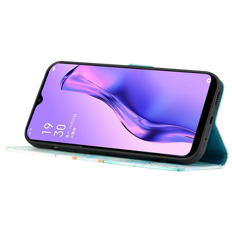 Läderfodral Oppo Reno 11 Pro 5g Telefonfodral Marmormönster Med Rem