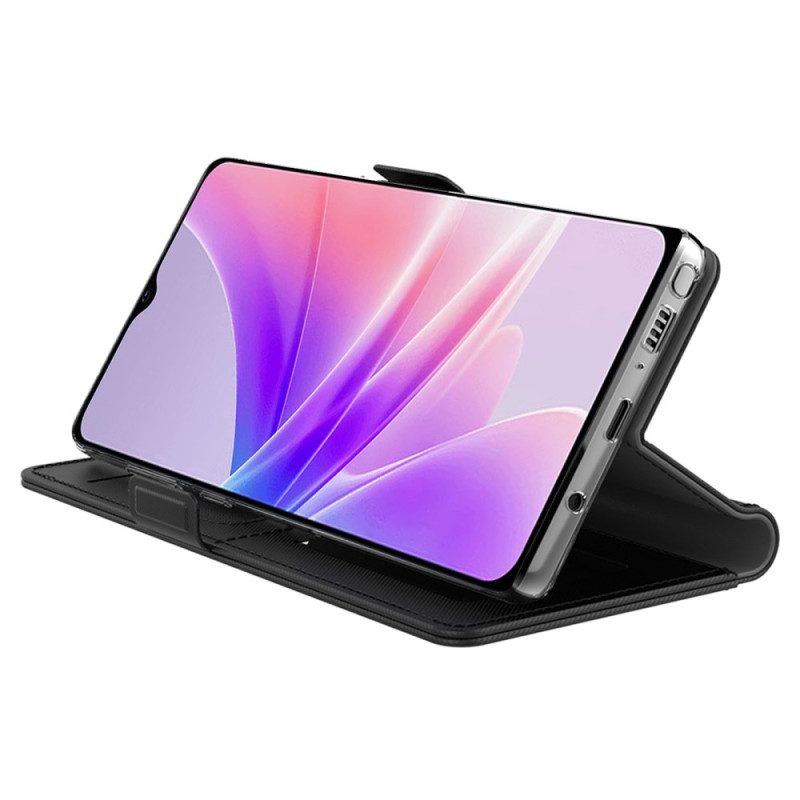 Läderfodral Oppo Reno 11f 5g Telefonfodral Spegel Och Korthållare