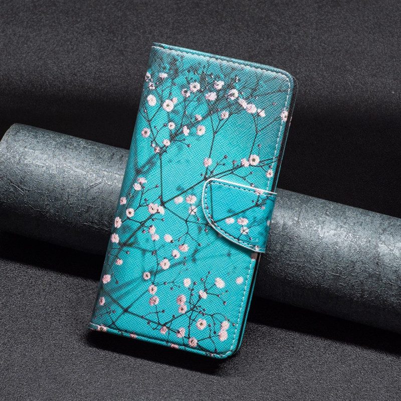 Läderfodral Sony Xperia 1 Vi Telefonfodral Blommande Grenar