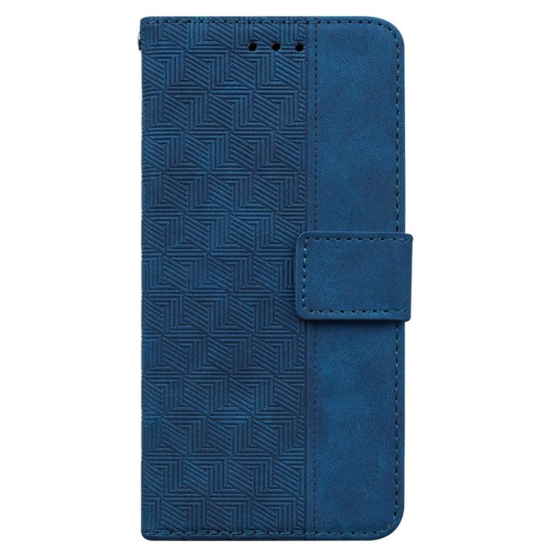 Läderskal Fodral Oppo Reno 11f 5g Strappy Vävt Mönster