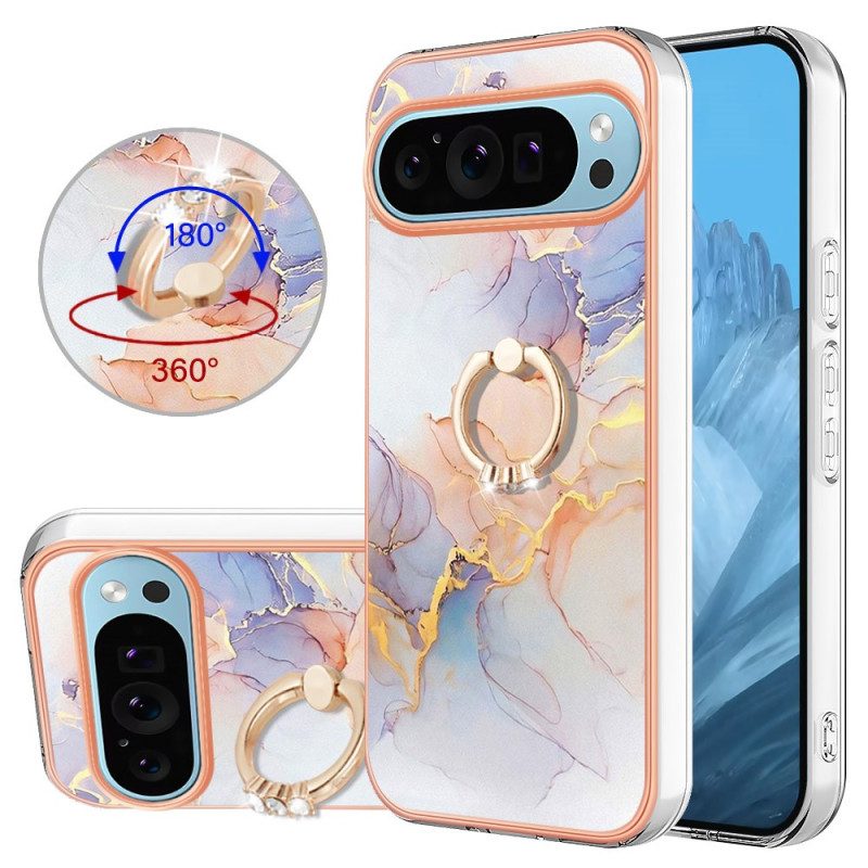 Skal För Google Pixel 9 Milky Way White Marble Support Ring