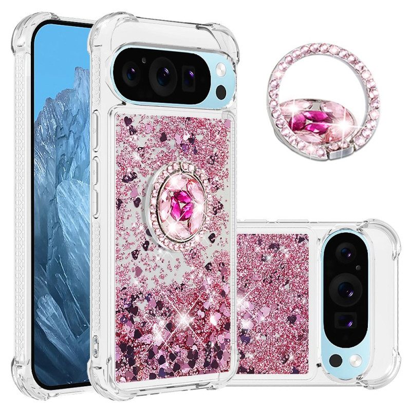 Skal För Google Pixel 9 Pro Xl Glitter Stödring