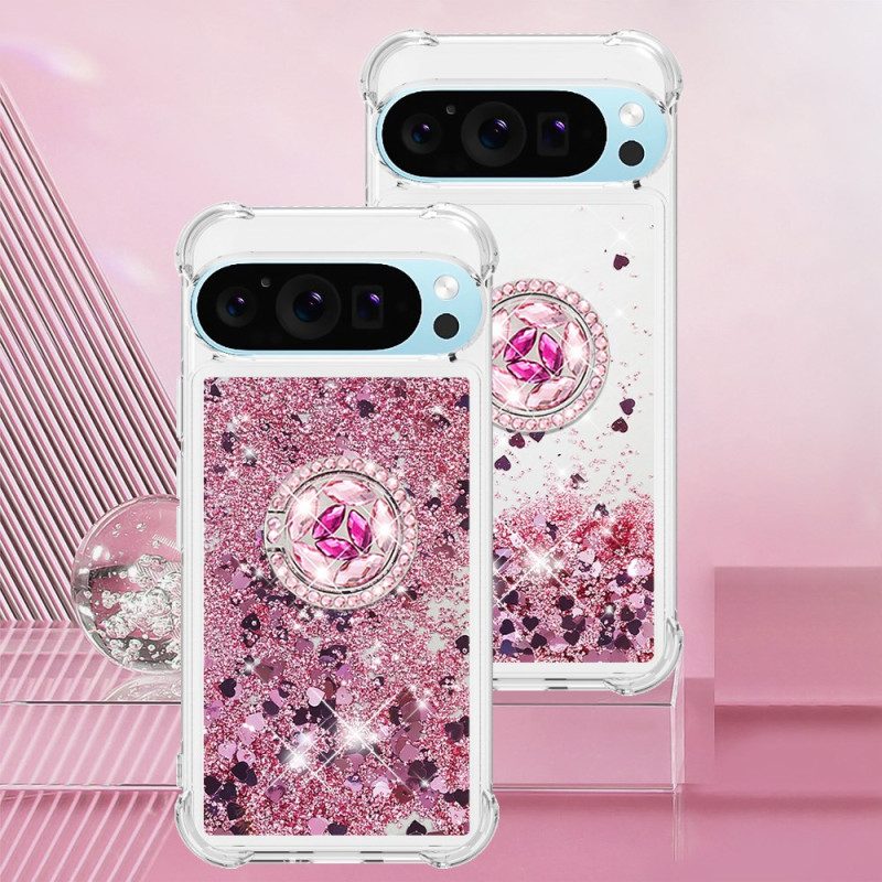 Skal För Google Pixel 9 Pro Xl Glitter Stödring