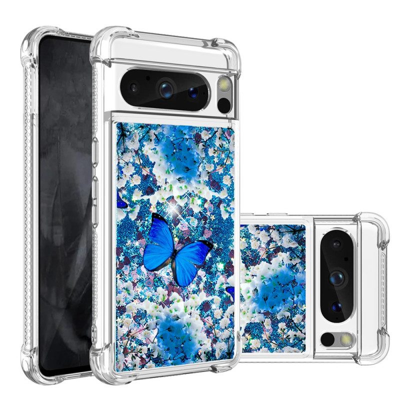 Skal Google Pixel 8 Pro Telefonfodral Fjärilsglitter