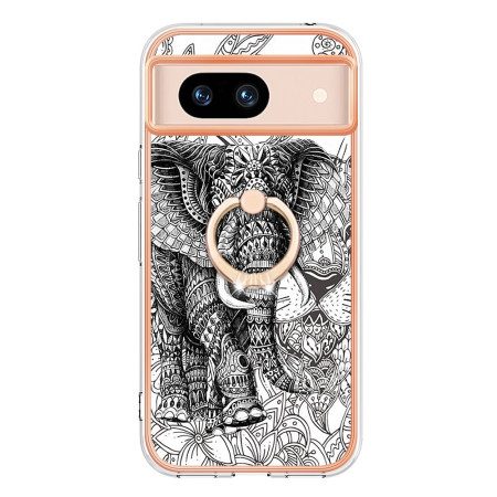 Skal Google Pixel 8a Telefonfodral Elephant Totem Ring-stöd