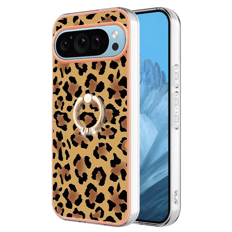 Skal Google Pixel 9 Pro Xl Ringhållare Med Leopardtryck