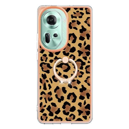 Skal Oppo Reno 11 5g Ringhållare Med Leopardtryck