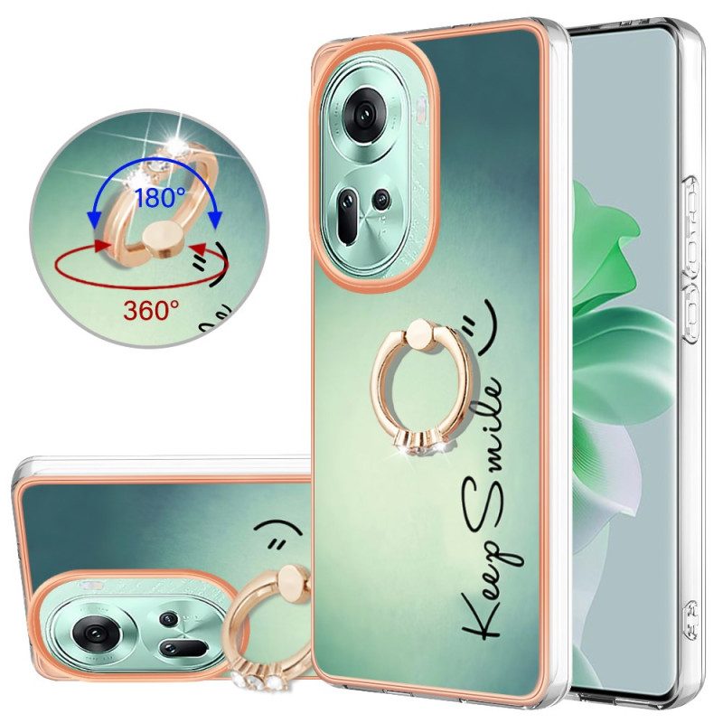 Skal Oppo Reno 11 5g Telefonfodral Håll Smile Ringhållare