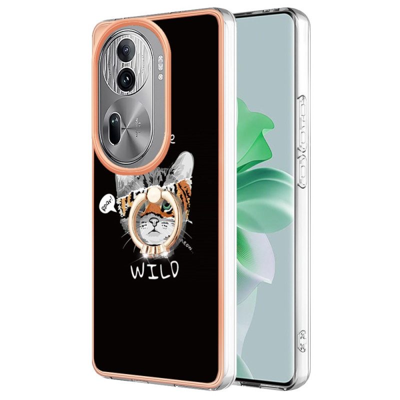 Skal Oppo Reno 11 Pro 5g Ring-stöd Katt- Och Tigermönster