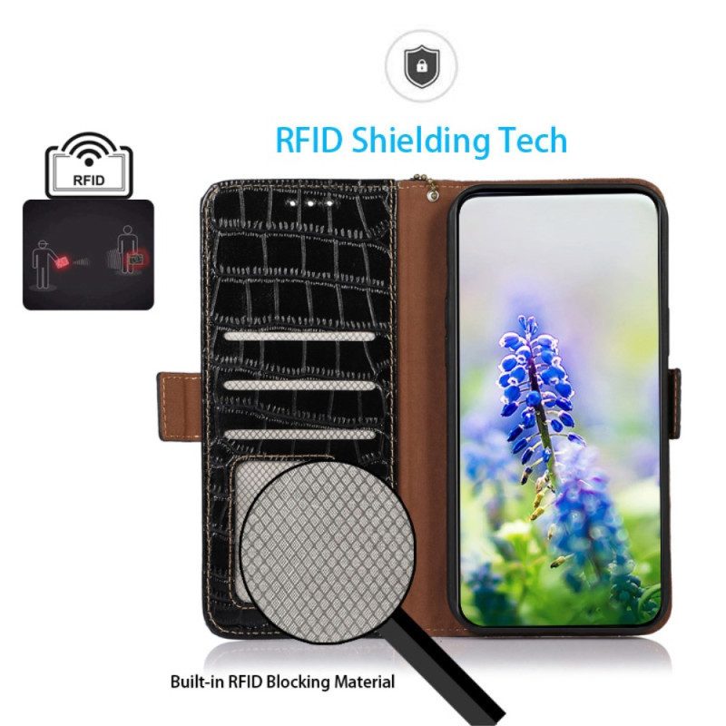 Skyddsfodral Google Pixel 9 Pro Crocodile Texture Rfid Blockering