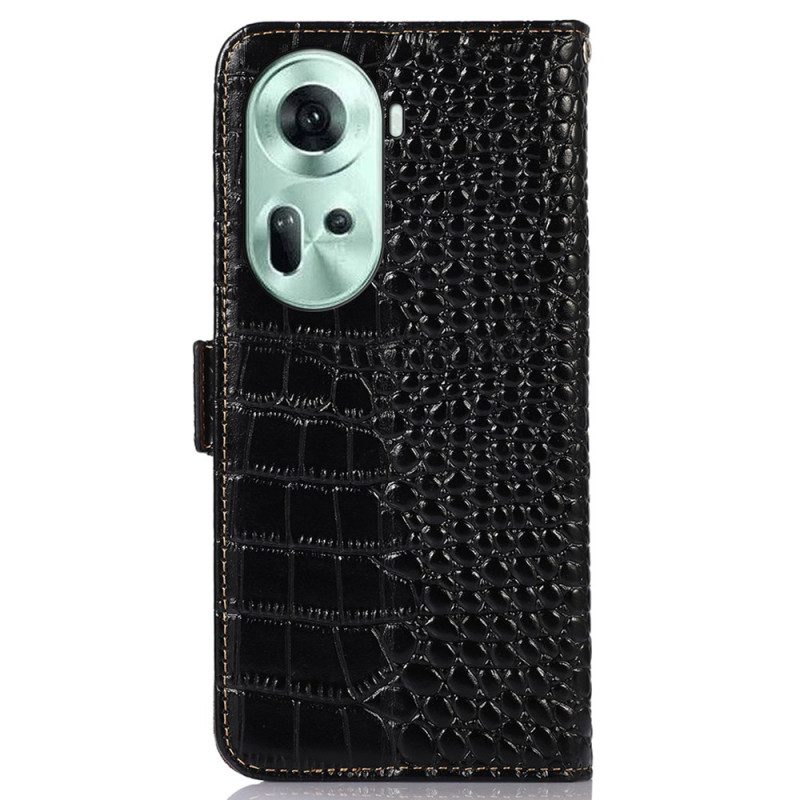 Skyddsfodral Oppo Reno 11 5g Crocodile Texture Läder