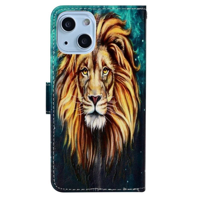 Fodral iPhone 15 Med Kedjar Lion Graphic Lanyard