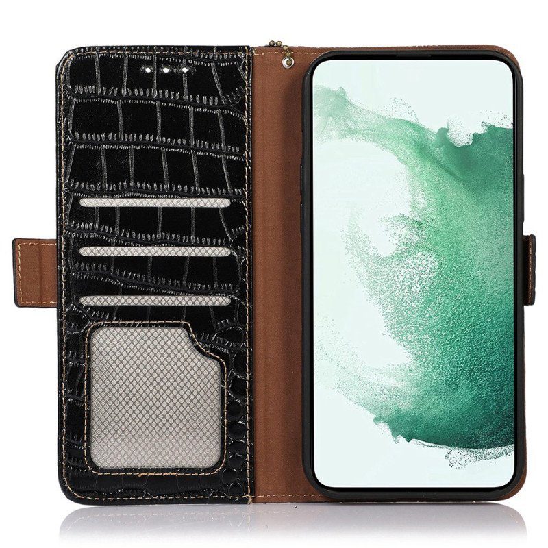 Fodral Samsung Galaxy S23 Ultra 5G Crocodile Style Rfid