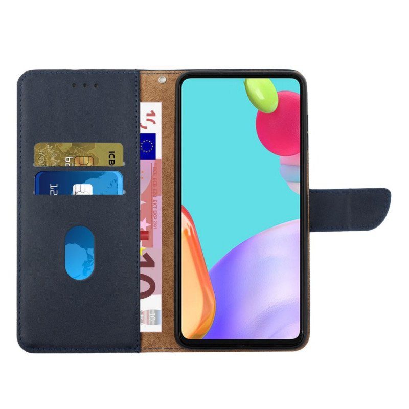 Folio-fodral Samsung Galaxy A13 5G / A04s Äkta Nappaläder