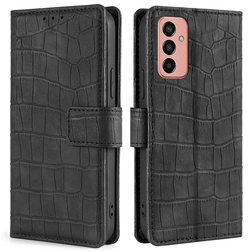 Folio-fodral Samsung Galaxy M13 Krokodilskinnstil