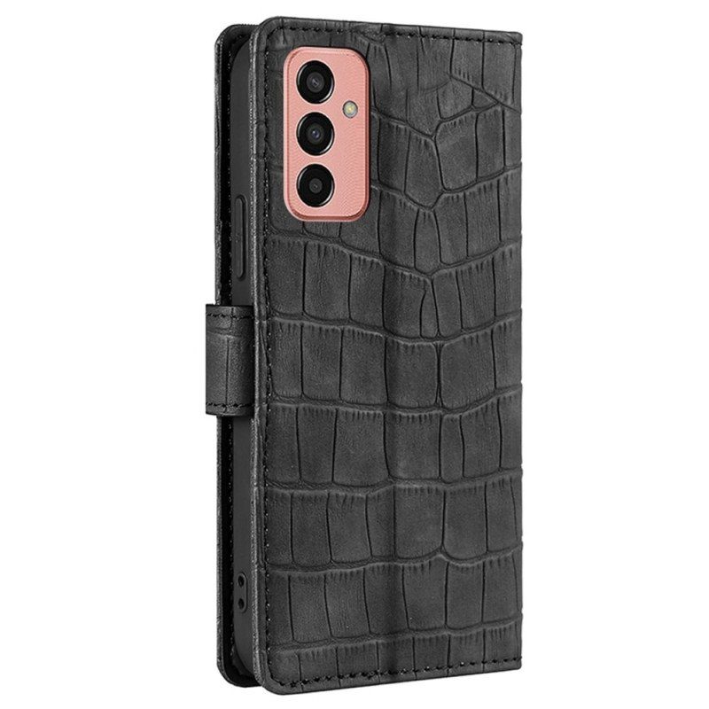 Folio-fodral Samsung Galaxy M13 Krokodilskinnstil