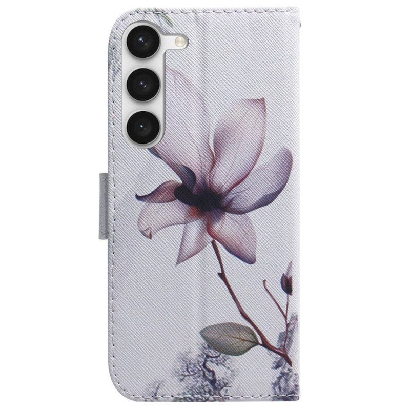 Folio-fodral Samsung Galaxy S23 5G Rosa Blomma