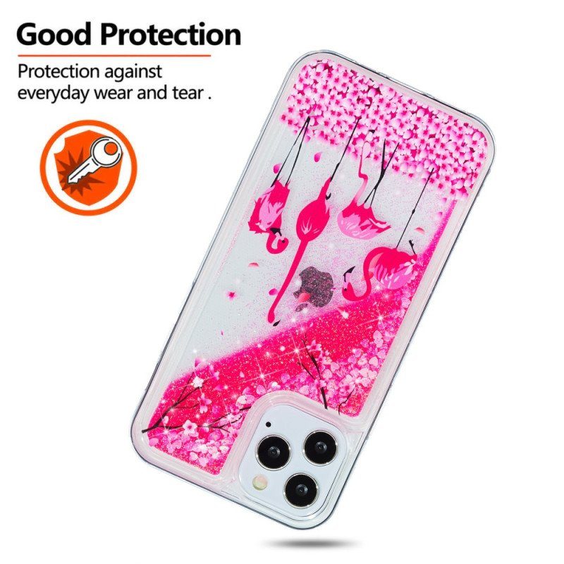 Mobilskal iPhone 15 Pro Flamingo Glitter